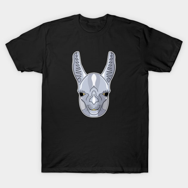 cute silver alpaca face T-Shirt by dwalikur
